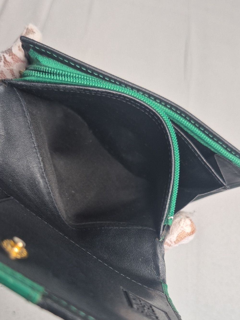 ENRICO COVERI Green & Black Colorblock Leather Wallet Made In Italy - Picture 9 of 16